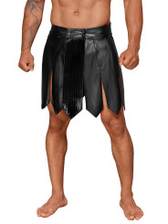 H053 Jupe gladiateur pour homme en cuir écologique avec plis en PVC
