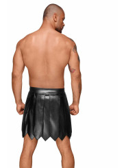 H053 Jupe gladiateur pour homme en cuir écologique avec plis en PVC