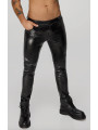 H067 Pantalon long en wetlook serpent avec poches arrière
