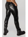 H067 Pantalon long en wetlook serpent avec poches arrière