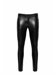 H067 Pantalon long en wetlook serpent avec poches arrière