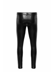 H067 Pantalon long en wetlook serpent avec poches arrière