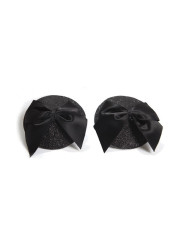 Cache-tétons Burlesque Noeud et Paillettes - Noir