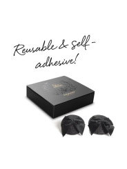 Cache-tétons Burlesque Noeud et Paillettes - Noir