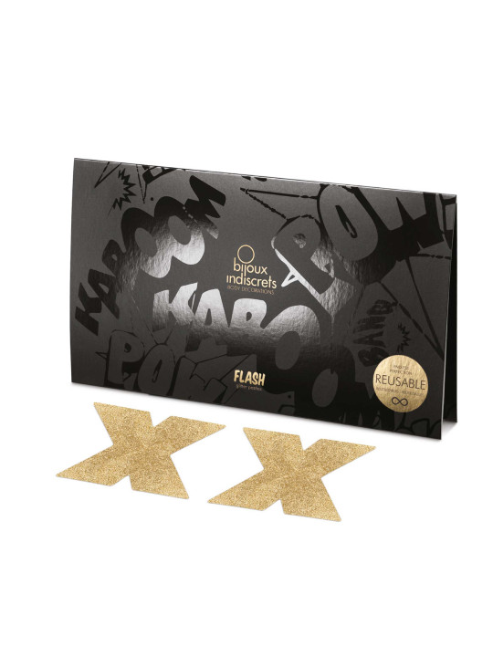 Flash - Cache-tétons Croix - Or