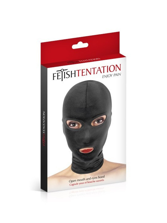 Cagoule ouvertures yeux et bouche Fetish Tentation