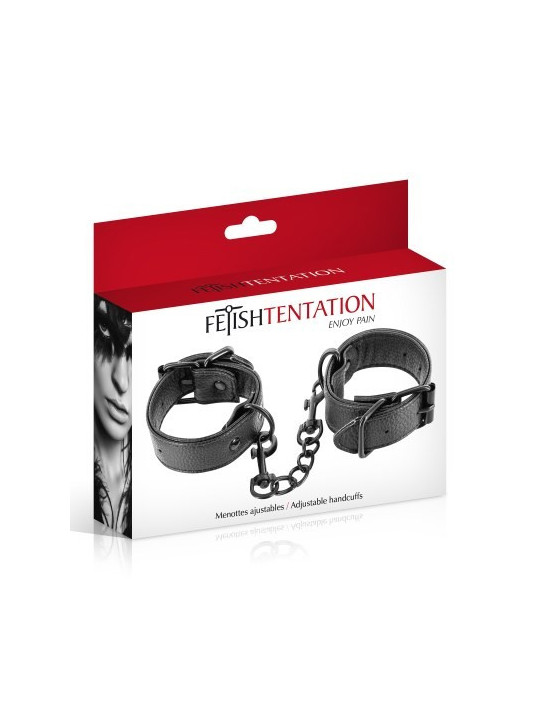 Menottes simili cuir ajustables Fetish Tentation