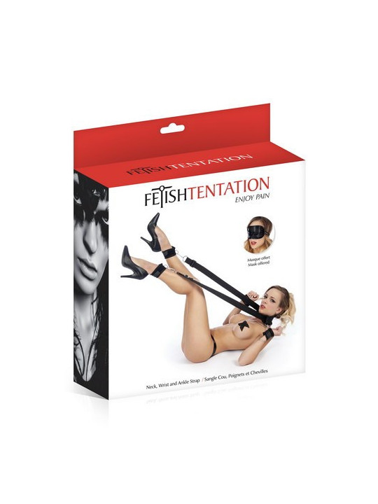 Sangle cou chevilles poignets Fetish Tentation