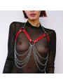 Harnais de poitrine triangle et chaines Rouge