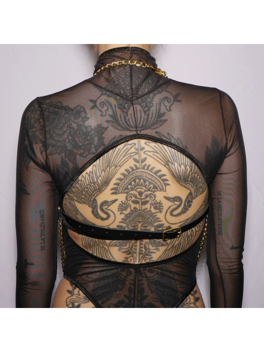 Harnais de poitrine triangle et chaines Gold