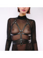 Harnais de buste en cuir avec ceinture Noir