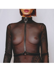 Harnais de poitrine en cuir Noir