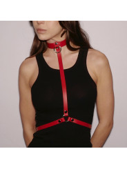 Harnais de poitrine en cuir Rouge