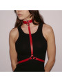 Harnais de poitrine en cuir Rouge