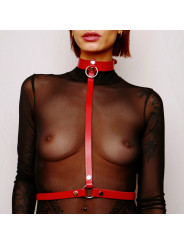 Harnais de poitrine en cuir Rouge