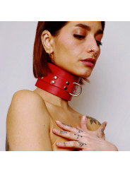 Choker minerve en cuir épais Rouge