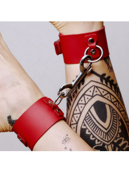 Chevillères en cuir Collection Anneaux Rouge