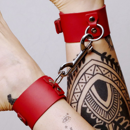 Chevillères en cuir Collection Anneaux Rouge