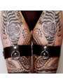 Menottes pour cuisses en cuir Collection Anneaux Noir