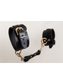 Menottes en cuir Collection Anneaux NOIR & GOLD