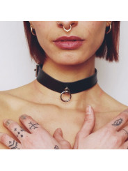 Collier fin anneau Noir