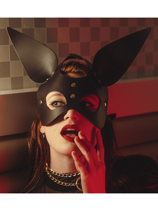 Masque Oreilles Lapin Noir et Gold