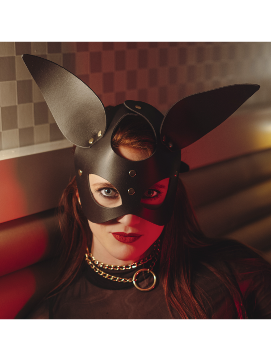 Masque Oreilles Lapin Noir et Gold