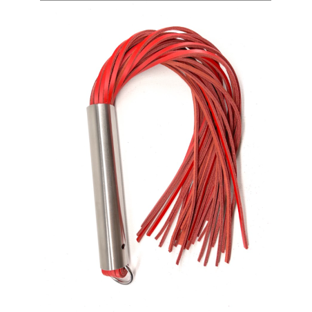 Martinet homme rouge manche métal lanières en cuir RIGIDE
