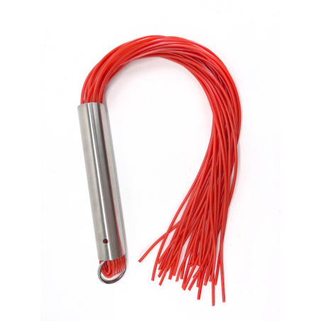 Martinet homme rouge manche métal lanières en PVC