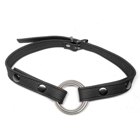 Baillon Anneau cuir noir