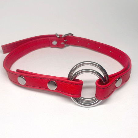 Baillon Anneau cuir rouge