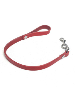 Laisse courte cuir Rouge