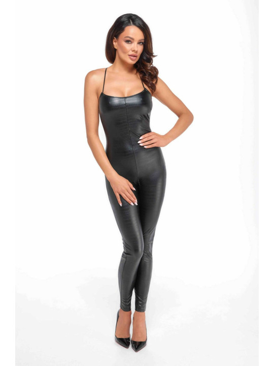 F316 Combinaison en tissu imprimé crocodile sauvage avec laçage dans le dos