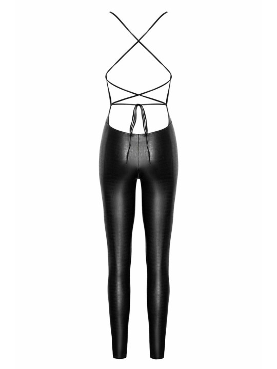 F316 Combinaison en tissu imprimé crocodile sauvage avec laçage dans le dos