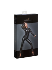 F162 Combinaison Powerwetlook avec leash et fermeture éclair bidirectionnelle