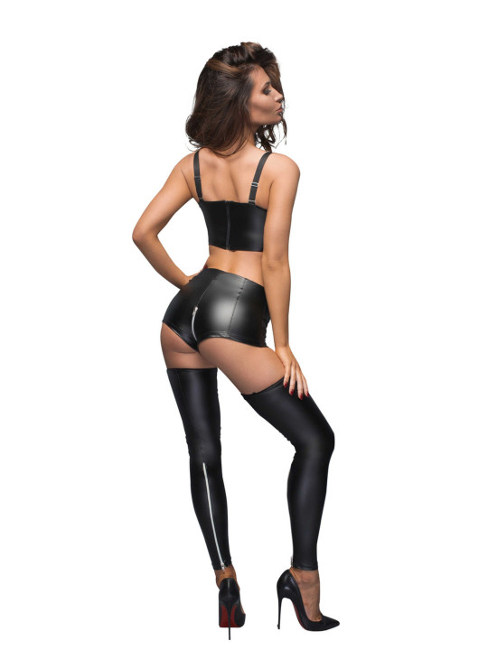 F164 Short taille haute avec fermeture éclair