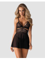 838-BAB-1 babydoll - Noir