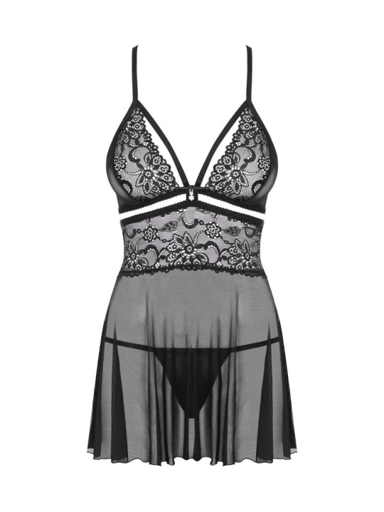 838-BAB-1 babydoll - Noir