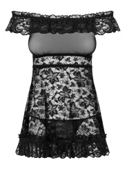 Flores babydoll - Noir