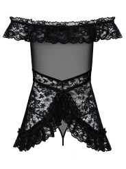 Flores babydoll - Noir