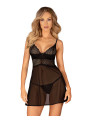 Chemeris babydoll et String - Noire
