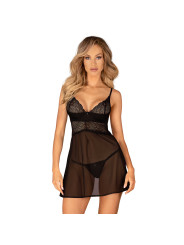 Chemeris babydoll et String - Noire
