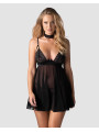 Donarella babydoll et String - Noire - NP