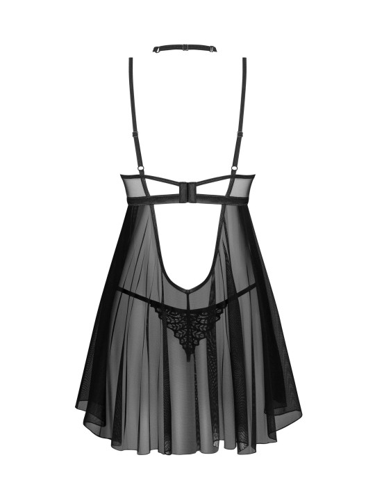 Donarella babydoll et String - Noire - NP