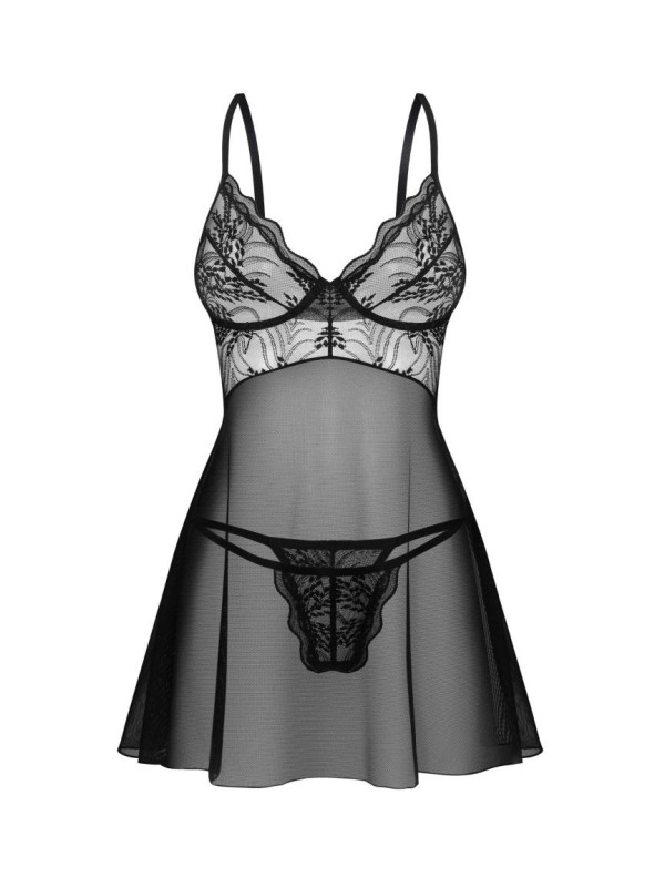 Perisia babydoll et string - Noirs