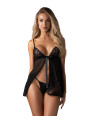 Blomentis babydoll et String - Noire