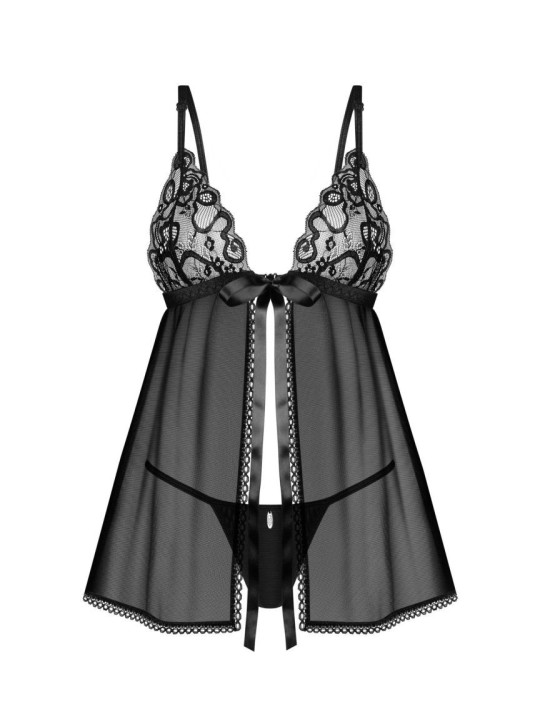 Blomentis babydoll et String - Noire