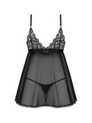 Blomentis babydoll et String - Noire