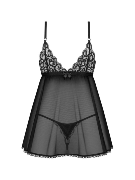 Blomentis babydoll et String - Noire