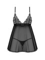 Blomentis babydoll et String - Noire